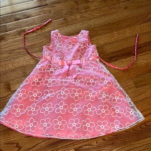 Youngland Pink Floral Kids Formal Dress